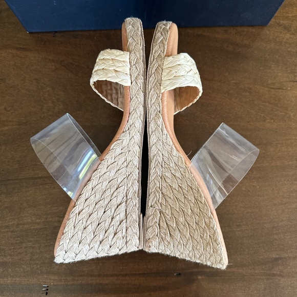 André Assous Anfisa Espadrille Clear Wedge Raffia Sandals Shoes Size 7 / 8 NEW - Picture 5 of 8